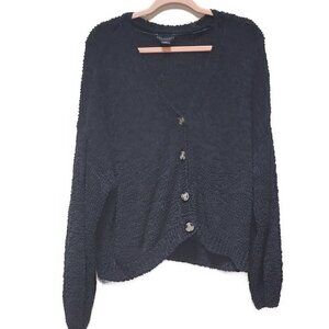 SANCTUARY Black chunky oversized button down sweater - XXL